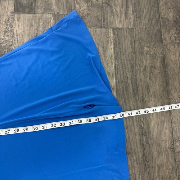 Susan Graver Women's Liquid Knit A-Line Shift Dress Large Midi Blue - Picture 9 of 10